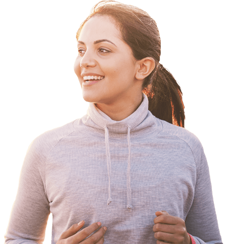 Woman with acne symptoms
